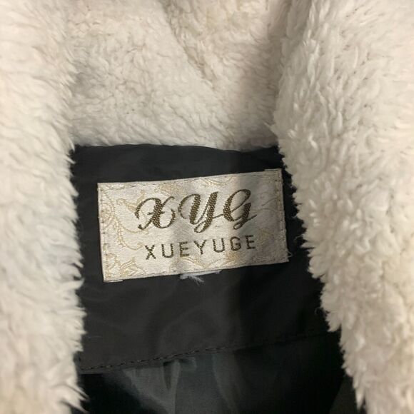 XUEYUGE Puffer Coat Womens S Small Water Resistant Nylon Faux Fur Hooded Parka - Picture 7 of 11